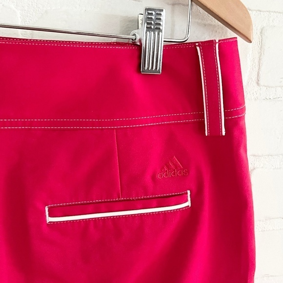 Adidas Mini Skirt Red White trim Blokettecore Tennis Prep pockets Sz 10 - Picture 9 of 12